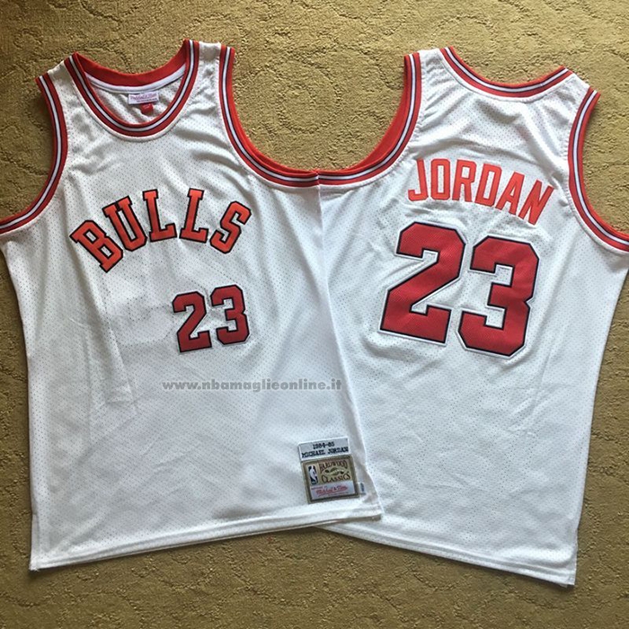Maglia Chicago Bulls Michael Jordan NO 23 Hardwood Classics 1984-85 Bianco